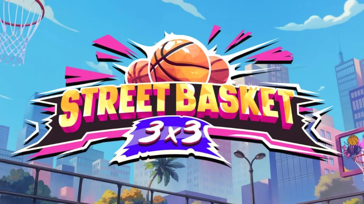 Street Basket 3x3 slot machine interface com tema de basquete urbano